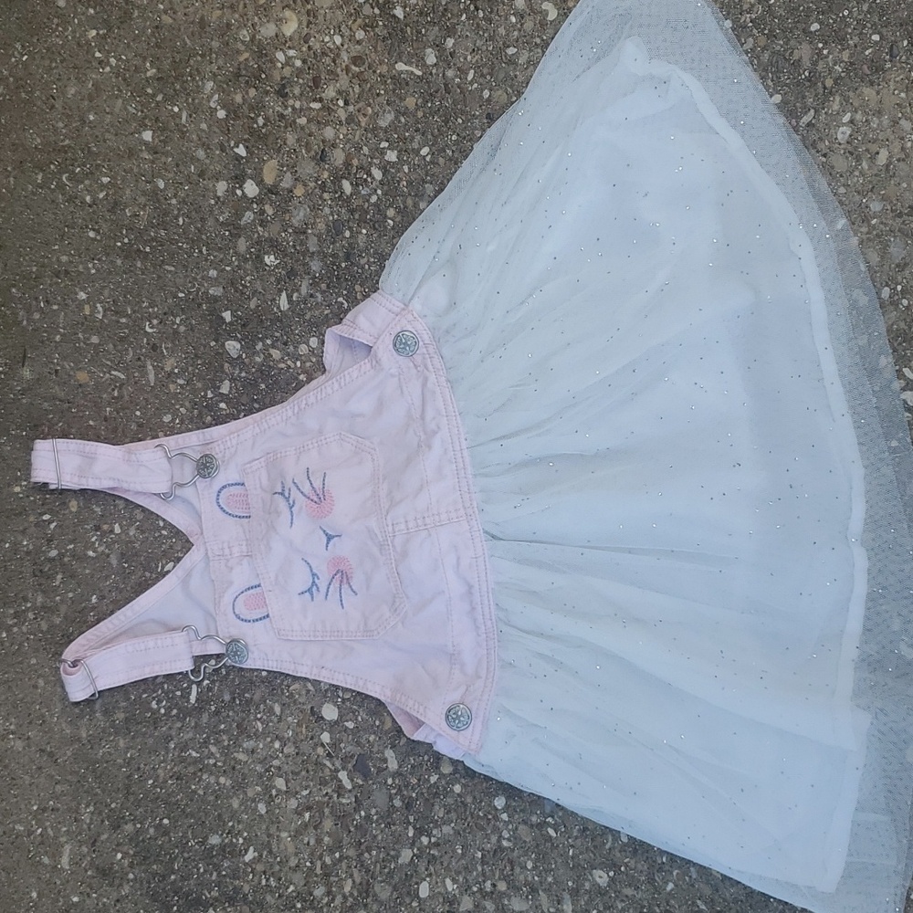 OshKosh B'Gosh Overall Pink Bunny Rabbit Dress 5T Animal Toddler